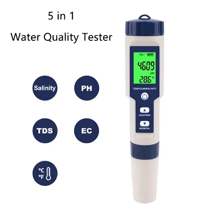 Picture of 5 in 1 TDS/EC/PH/Salinity/Temperature Meter